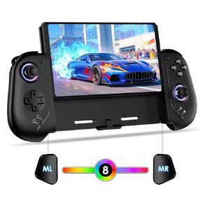 وحدات تحكم Moonag Switch متوافقة مع نينتندو سويتش/OLED، وحدات تحكم من قطعة واحدة بتأثير Hall مع جيروسكوب 6 محاور، التحكم في الحركة، الاستيقاظ، اهتزاز مزدوج، توربو، بطارية 1000 مللي أمبير في الساعة، أسود in Kuwait