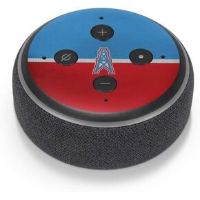 غلاف صوتي من Skinit متوافق مع Amazon Echo Dot 3 - تصميم كلاسيكي مرخص رسميًا من NFL Houston Oilers in Kuwait