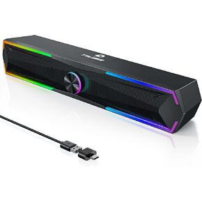 سماعات كمبيوتر Tylubio لسطح المكتب مع صوت واضح، مكبر صوت LED متدفق للكمبيوتر الشخصي وشاشة الكمبيوتر المحمول وسطح المكتب ومدخل بلوتوث وUSB in Kuwait
