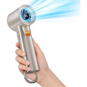 Portable Handheld Turbo Fan for Outdoor- 5000mah Mini Handheld Personal Pocket Fan for Powerful Airflow Wind - 20Hrs,100 Speeds Adjustable-Digital Display,Gifts for Travel,Outdoor Activites (Grey) in Saudi Arabia