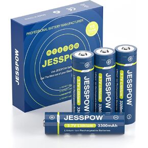 JESSPOW JSP18650 Battery Case Set, 3300mAh Battery for Flashlights, Headlights, Fans, Digital Cameras, Toys, Radios, Speakers, Surveillance Equipment, etc. 4 Pack in Kuwait