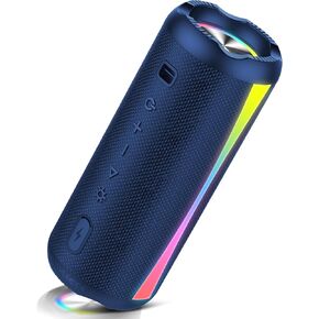 مكبر صوت بلوتوث محمول، مكبر صوت بلوتوث 2026 لاسلكي 5.4 مع أضواء RGB، وقت تشغيل 30 ساعة مع باس عميق، IP7 مقاوم للماء، اقتران TWS، مكبر صوت محمول للسفر/الحفلة/المنزل/الهدايا، أزرق in Kuwait