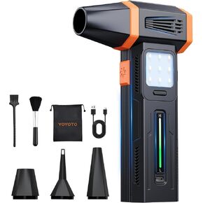 Compressed Air Duster, Electric Air Duster with Powerful 40MM Brushless Motor and 430G Storm Force, 360W Max Power & 59.2WH Rechargeable Blower, Up to 6H, 4 Gear Turbofan for Keyboard Car Home Outdoor in Saudi Arabia
