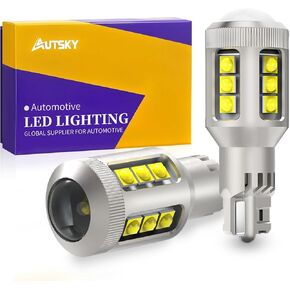 912 921 لمبة LED بيضاء للأضواء العكسية للضوء الاحتياطي، مصابيح T15 906 922 W16W LED 6500K فائقة السطوع، خالية من الأخطاء في Canbus 16-SMD 3030 Chips (عبوتان) in Kuwait