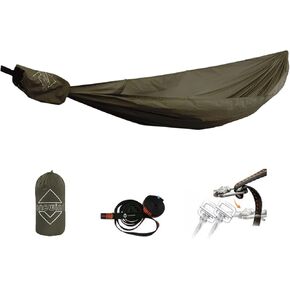 Onewind 11ft Ultralight Camping Hammock for Hiking Backpacking, OD Green | 40D Nylon Ripstop, 2*12Ft Tree Straps, Beginner-friendly Lightweight Portable Hammock for Scouts Weekend Camper, No Ridgeline in Saudi Arabia