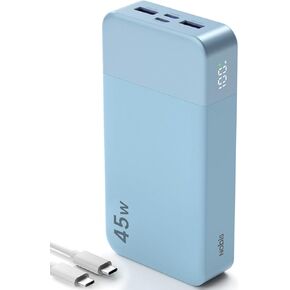 شاحن محمول NOBIS، بنك طاقة 20000 مللي أمبير في الساعة 45 وات شحن سريع، حزمة بطارية مع 2 USB-C (داخل/خارج) و2 USB-A، شاشة رقمية ووضع تيار صغير، متوافق مع هاتف 17 S25 اللوحي in Kuwait