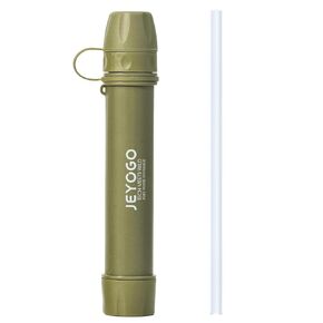 Survival Water Filter Straw - Portable Personal Water Purifier for Hiking, Camping & Bug Out Bag | Tactical Emergency Preparedness Gear, Wilderness Backpacking & Life Saving Equipment(1, Green) in Saudi Arabia