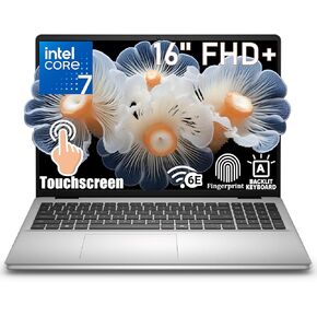 Dell 16 Touchscreen Laptop for Business & Home Student, Intel Core 7 150U Processor, AI Copilot+ PC, 32GB DDR5 RAM, 1TB PCIe SSD, WiFi 6E, Fingerprint, Backlit KB, Office 365, Windows 11 Home in Kuwait
