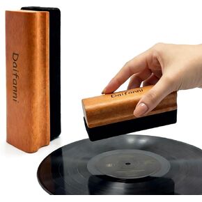 Vinyl Record Cleaning Brush Velvet Brush, Anti-Static Velvet Record Cleaner with Non-Slip Wood Handle,Turntable Accessories for LP Vinyl Care in Saudi Arabia