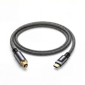كابل صوت بصري USB-C إلى Toslink، كابل صوت رقمي أحادي الاتجاه من النوع C إلى SPDIF S/PDIF مناسب لأجهزة الكمبيوتر/أجهزة الكمبيوتر المحمولة/الهواتف المحمولة/مكبرات الصوت/مكبرات الصوت/أنظمة المسرح المنزلي (3.3FT) in Kuwait