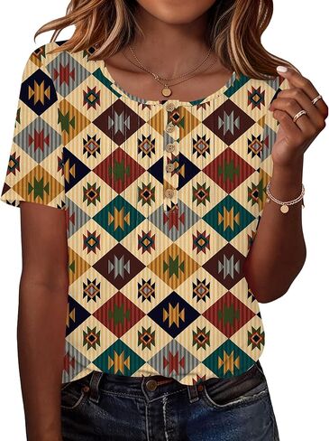 Rapbin Short Sleeve Shirts for Women Pleated Crewneck Cute Blouses Dressy Casual Elegant Tops Loose peasant Summer T-Shirts in Saudi Arabia