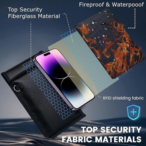 Faraday Bags for Phones and Car Key, Signal Blocking Pouch, Cell Phone Signal Jammer, Fireproof Waterproof Anti-Scratch,Car Key/WiFi/RFID/GPS Signal Blocker Black in Saudi Arabia