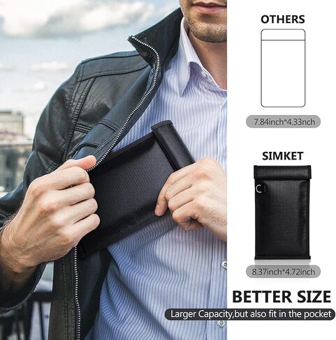 Faraday Bags for Phones and Car Key, Signal Blocking Pouch, Cell Phone Signal Jammer, Fireproof Waterproof Anti-Scratch,Car Key/WiFi/RFID/GPS Signal Blocker Black in Saudi Arabia