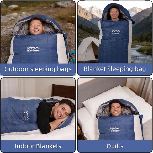 Lightweight Down Sleeping Bag for Adults and Teens with Detachable Hood, 20°F 32°F 45°F Rectangular Compact Down Blanket Sleeping Bag for Camping Hiking and Backpacking Outdoor in Saudi Arabia