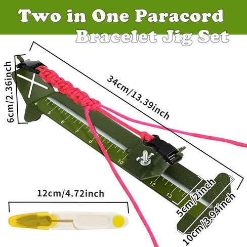 Paracord Bracelet Kit with Adjustable Length Paracord Jig Army Green Stainless Steel Stitching Set for DIY Making in Saudi Arabia