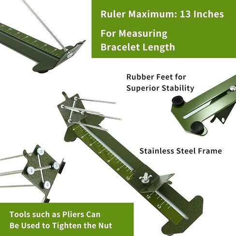 Paracord Bracelet Kit with Adjustable Length Paracord Jig Army Green Stainless Steel Stitching Set for DIY Making in Saudi Arabia