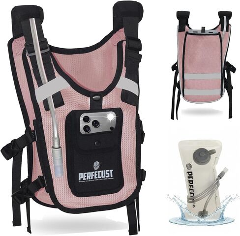 Running Hydration Vest with POV Camera Phone Pocket — Includes 1.5L Water Bladder — Zero-Bounce Stability, Adjustable Straps — Lightweight Reflective Hiking Backpack for Women & Men in Saudi Arabia