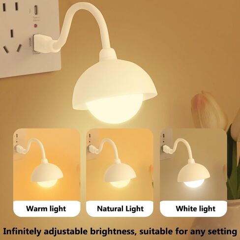 Dimmable USB Light, 6.8 Inch Flexible Gooseneck Mini Lamp, Portable LED Reading Light, Cute Touch Nightlight for PC Laptop Computer Notebook Power Bank, White in Saudi Arabia