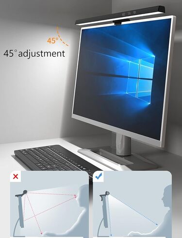 Computer Monitor Lamp, Screen Monitor Light Bar for Eye Caring, Screen Monitor Light Bar with Backlight for Eye Caring, E-Reading LED Task Lamp with Dimming Adjustment, Perfect for Reading and Study in Saudi Arabia