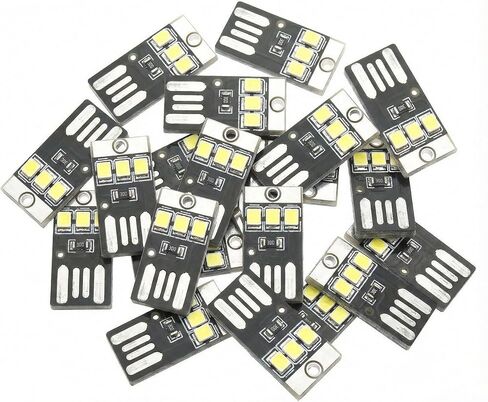 20 حزمة من مصابيح LED USB الصغيرة، مصباح يدوي بسلسلة مفاتيح صغيرة جدًا، ضوء ليلي للطوارئ لانقطاع التيار الكهربائي، والتخييم والبقاء على قيد الحياة، مجموعة كبيرة بيضاء ساطعة 6000 كلفن لبنك الطاقة in Kuwait