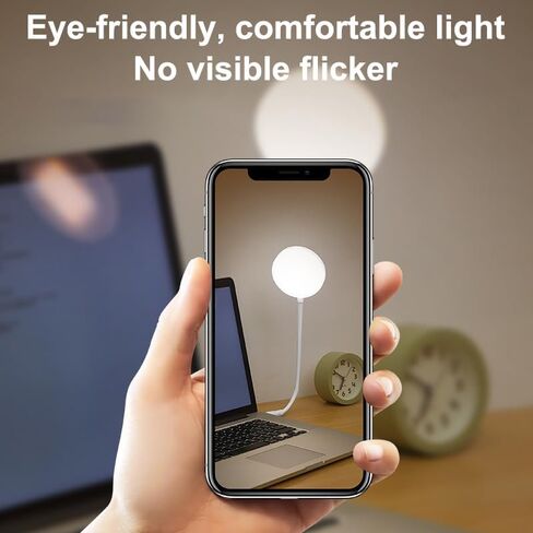 USB LED Reading Light, Portable Mini Lamp with 10 LED Beads, Flexible Gooseneck Touch Night Light for Laptop Keyboard Computer Notebook Desktop, 3.5"×11.6", White in Saudi Arabia
