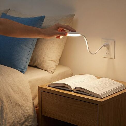 USB LED Reading Light, Portable Mini Lamp with 10 LED Beads, Flexible Gooseneck Touch Night Light for Laptop Keyboard Computer Notebook Desktop, 3.5"×11.6", White in Saudi Arabia