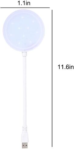 USB LED Reading Light, Portable Mini Lamp with 10 LED Beads, Flexible Gooseneck Touch Night Light for Laptop Keyboard Computer Notebook Desktop, 3.5"×11.6", White in Saudi Arabia