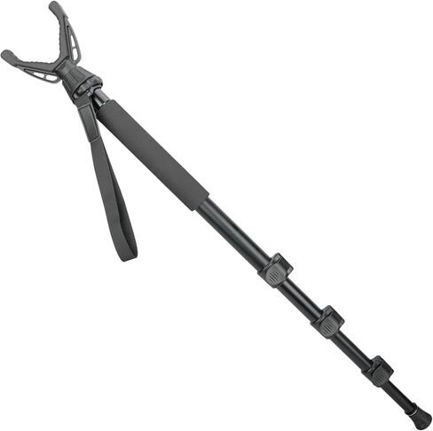 Shooting Stick for Rifles, Lightweight Aluminum Monopod Adjustable 360° Swivel V Yoke, Dual-Foot Spike, for Shooting Rest and Hunting in Saudi Arabia