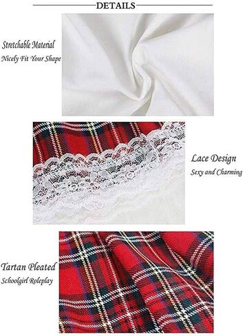 Lingerie Set for Women Sexy Lace Two Piece Lingerie Outfits with Tie Top and Mini Pleated Skirt Set in Saudi Arabia