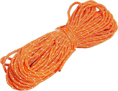 2mm Reflective Thin Paracord Rope - 65ft Dyneema Guy Lines for Tent, Tarp, Camping, Kite, Fluorescent Micro Paracord (Orange, 65 Feet) in Saudi Arabia