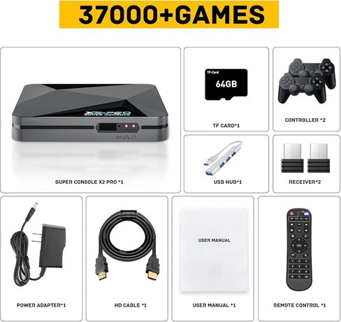 Kinhank Super Console X2 pro,Video Game Console with 37000+Classic Games,4K Retro Game Console,EmuELEC 4.6/Android 9.0 in 1 in Saudi Arabia
