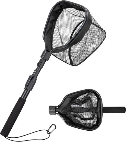 QualyQualy Floating Bait Net – Aluminum Livewell Net, 8" Hoop, 15"–21" Handle, Soft Mesh, EVA Grip, Belt Hook & Anti-Drop, for Minnows, Sardines, Herring – Telescopic & Collapsible Baitfish Net in Saudi Arabia