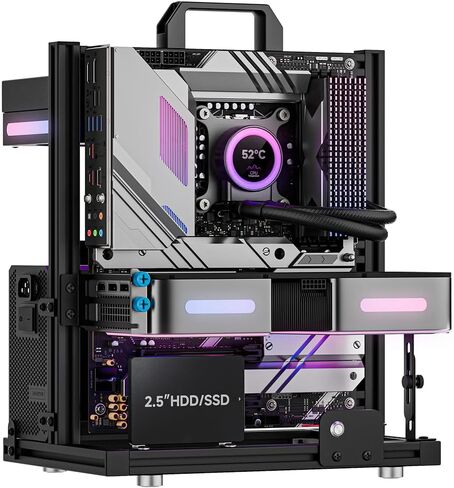 Aluminum PC Test Bench, Open Air PC Case, Open Frame Computer Chassis, DIY Techbench Server Rack Mount Horizontally 240 Liquid Cooler PC Case for ATX MATX Micro ATX ITX Motherboard in Saudi Arabia