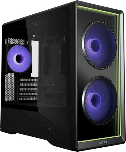 حافظة Lian Li Vector V150 INF Micro ATX PC، لوحة أمامية مرآة لا متناهية، 2 × 140 مم + 1 × 120 مم مراوح ARGB PWM، دعامة GPU مضادة للترهل، تدعم مشعاع 360 مم - زجاج مقسى جانبي - أسود (V150INFX) in Saudi Arabia