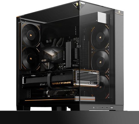 حقيبة ألعاب Thermalright A70 Vision ATX | ثلاثة جوانب بدون حوامل، لوحة زجاجية بانورامية | 8 فتحات للمروحة | علبة كمبيوتر على شكل برج | مزودة بواجهة من النوع C | تأتي مع شاشة LCD مقاس 9.16 بوصة | in Saudi Arabia