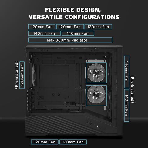 حافظة Lian Li Vector V150 INF Micro ATX PC، لوحة أمامية مرآة لا متناهية، 2 × 140 مم + 1 × 120 مم مراوح ARGB PWM، دعامة GPU مضادة للترهل، تدعم مشعاع 360 مم - زجاج مقسى جانبي - أسود (V150INFX) in Saudi Arabia