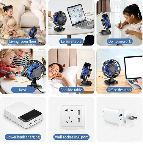 1pc Black USB Desktop Fan Plug-in Mini Quiet Fan 3-Speed Personal Cooling Fan for Home Office Desk Bedroom USB-Powered in Saudi Arabia