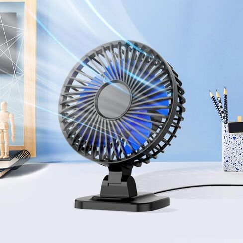 1pc Black USB Desktop Fan Plug-in Mini Quiet Fan 3-Speed Personal Cooling Fan for Home Office Desk Bedroom USB-Powered in Saudi Arabia