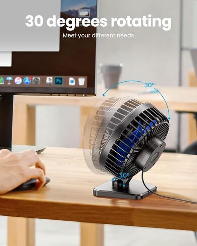 1pc Black USB Desktop Fan Plug-in Mini Quiet Fan 3-Speed Personal Cooling Fan for Home Office Desk Bedroom USB-Powered in Saudi Arabia