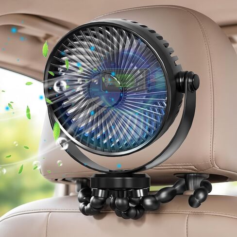 Rechargeable Car Backseat Fan for Backseat Kids, Backseat Car Headrest Fan for Baby Rear Facing Back Seat (Battery Operated) in Saudi Arabia