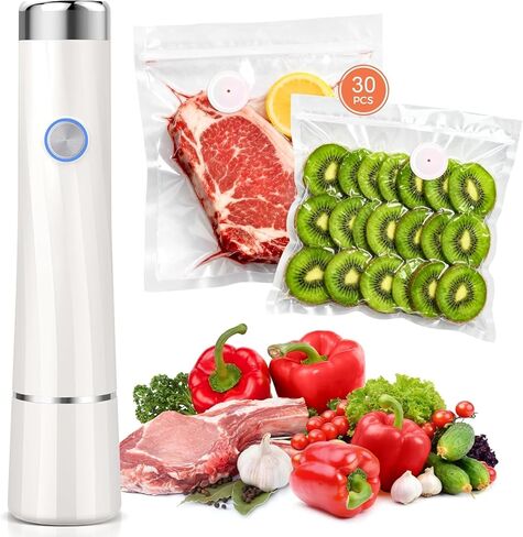 Vacuum Sealer For Food (Compact Vacuum Sealers+30 Reusable Vacuum Bags), Powerful Handheld Vacuum Sealer for 10X Preservation & Fresh in Saudi Arabia