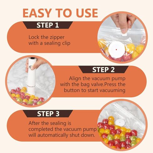Vacuum Sealer For Food (Compact Vacuum Sealers+30 Reusable Vacuum Bags), Powerful Handheld Vacuum Sealer for 10X Preservation & Fresh in Saudi Arabia