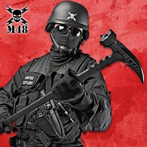 طاقم المشي لمسافات طويلة بمطرقة البقاء على قيد الحياة M48 كوماندو | رأس مطرقة من الفولاذ المقاوم للصدأ المصبوب | مقبض من الألياف الزجاجية والنايلون المقوى | سبايك منحني للاستخدام المنفعي | مقدمة مطاطية للجر | 37 3/8 بوصة الطول الإجمالي in Kuwait