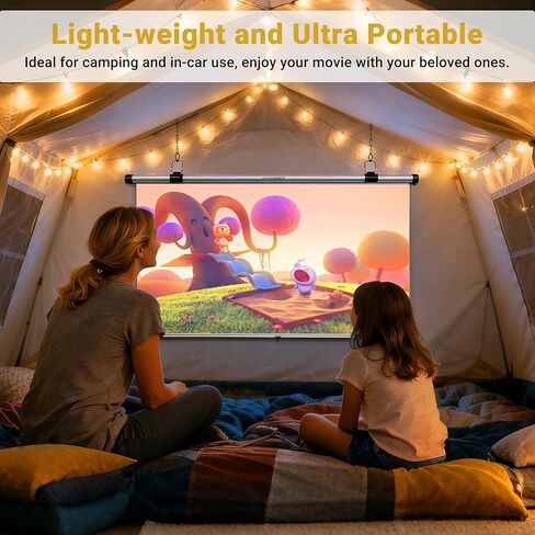 Car Projector Screen, 42 Inch 16:9 ALR Coating, Pull Down and Auto Retract,Wrinkle-Free Small Projector Movie Screen for SUV, Camping, RV, Indoor Outdoor Use by SilverMagic in Saudi Arabia
