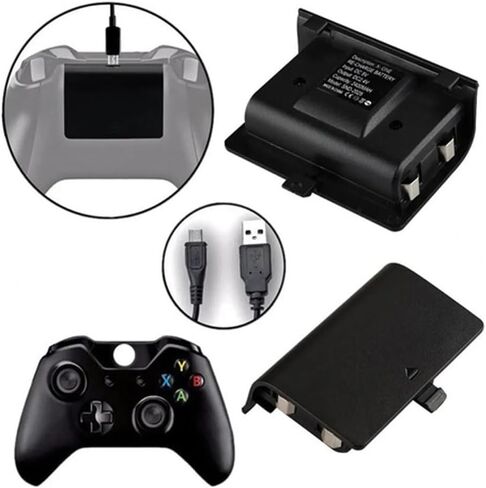 800mAh Black Rechargeable Battery + USB Charger Cable Compatible with Xbox One S/X Controller in Saudi Arabia