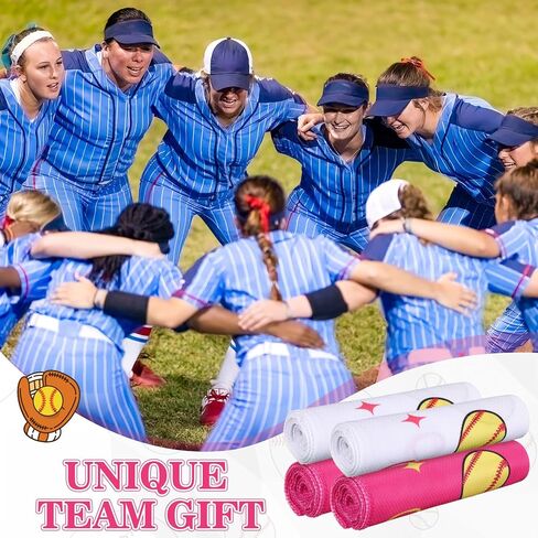 Moukeren 12 Pcs Softball Cooling Towels Softball Party Favor 40"x12" Microfiber Breathable Chilly Ice Towel Sweat Rag for Sport Team Gift Bulk in Saudi Arabia