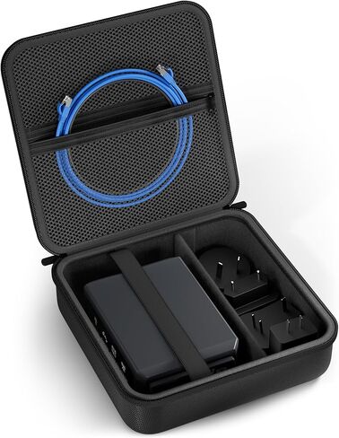 ProCase Hard Carrying Case for GL-BE3600(Slate 7)/SFT1200(Opal)/MT3000(Beryl AX)/MT3600BE(Beryl 7) Glinet Travel Router, Portable Organizer Bag for WiFi Routers, Power Adapter and Accessories -Black in Saudi Arabia