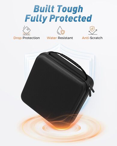 ProCase Hard Carrying Case for GL-BE3600(Slate 7)/SFT1200(Opal)/MT3000(Beryl AX)/MT3600BE(Beryl 7) Glinet Travel Router, Portable Organizer Bag for WiFi Routers, Power Adapter and Accessories -Black in Saudi Arabia