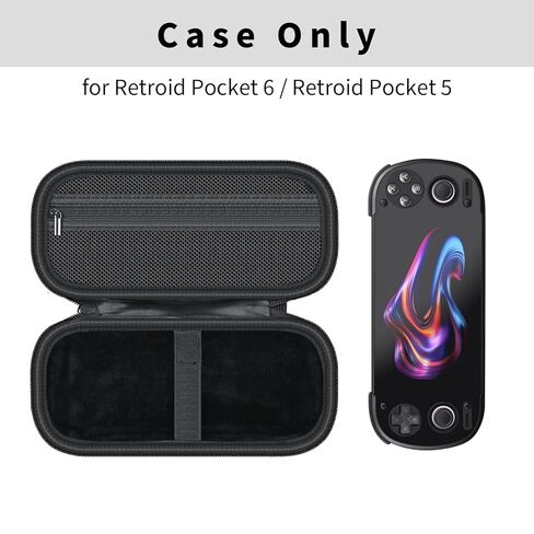 حافظة لجهاز Retroid Pocket 6، Retroid Pocket 5، وحدة التحكم في الألعاب المحمولة Retroid Pocket G2، أسود (أسود) in Kuwait