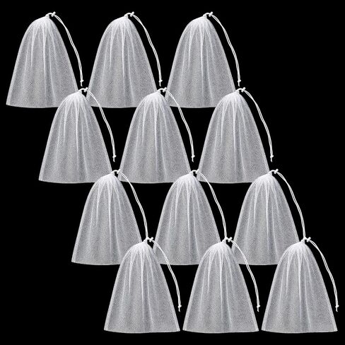 Soulchen 12 Pcs Premium Nylon Mesh Chum Bag for Enhanced Fishing Attraction13.78 x 15.75 Inch Chum Bag with Drawstring for Bait Bucket Shell Collecting and Fishing Supplies in Saudi Arabia